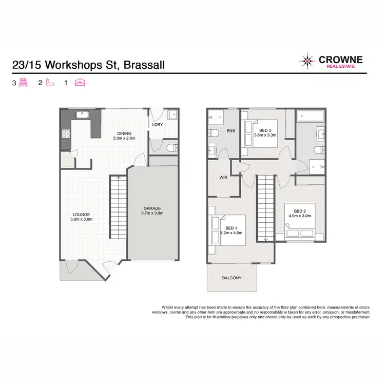 Floorplan of Homely townhouse listing, 23/15 Workshops Street, Brassall QLD 4305