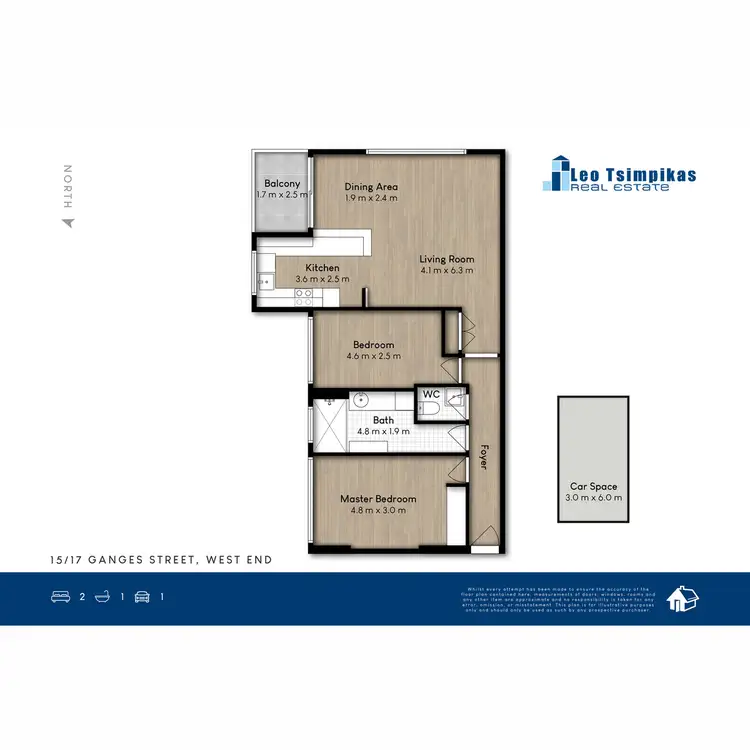Floorplan of Homely unit listing, 15/17 Ganges Street, West End QLD 4101
