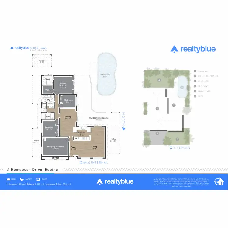 Floorplan of Homely house listing, 5 Homebush Drive, Robina QLD 4226