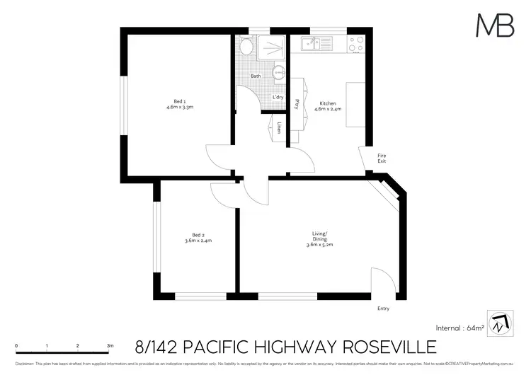 Floorplan of Homely unit listing, 8/142 Pacific Highway, Roseville NSW 2069