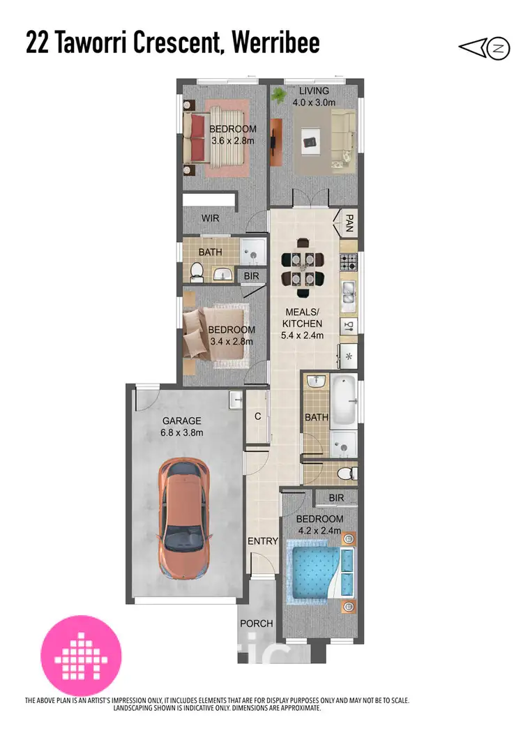 Floorplan of Homely townhouse listing, 22 Taworri Crescent, Werribee VIC 3030