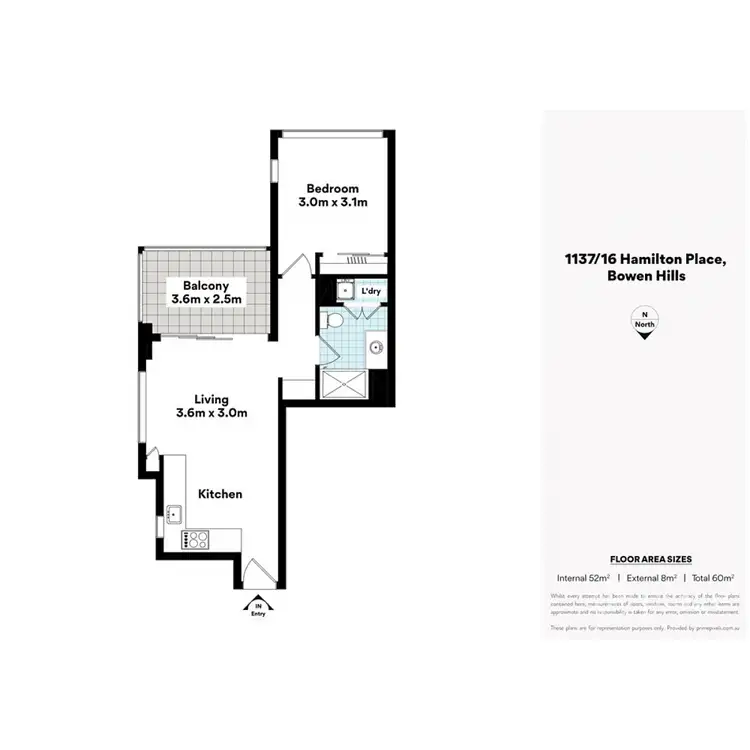 Floorplan of Homely unit listing, 1137/16 Hamilton Place, Bowen Hills QLD 4006
