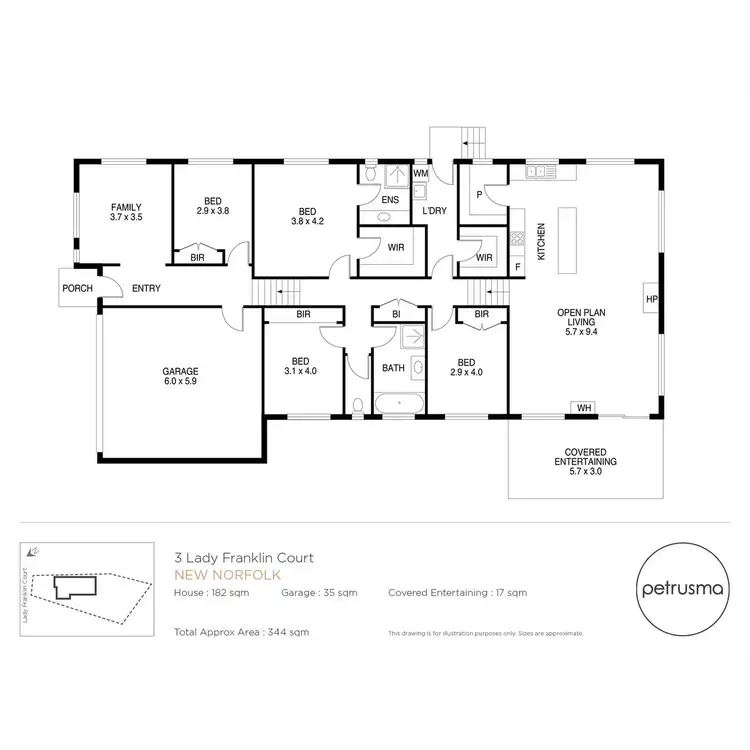 Floorplan of Homely house listing, 3 Lady Franklin Court, New Norfolk TAS 7140