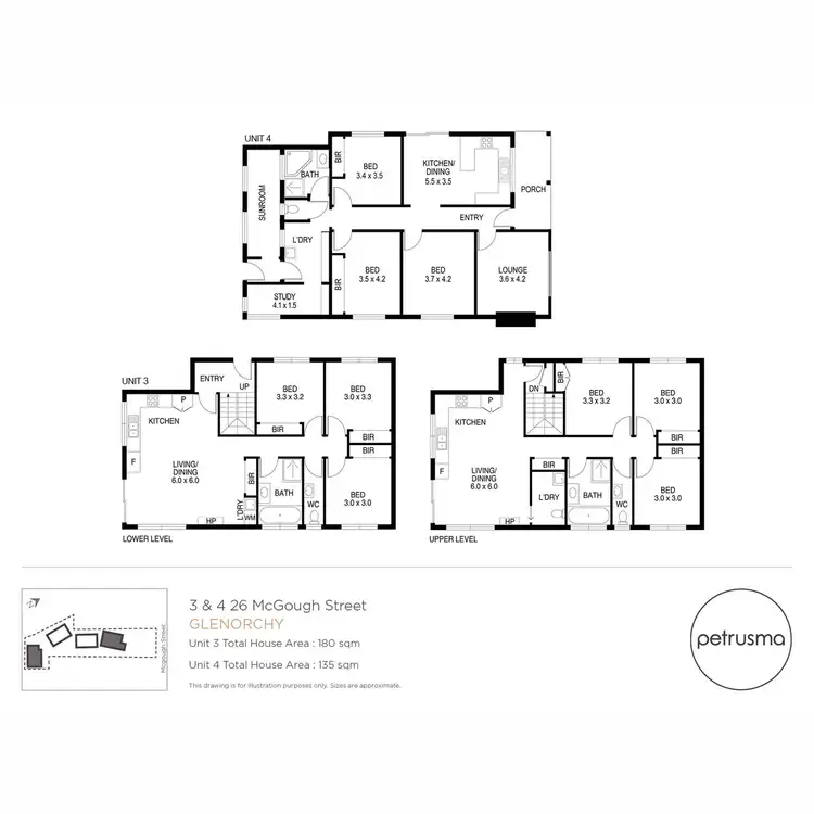 Floorplan of Homely unit listing, 3 & 4/26 McGough Street, Glenorchy TAS 7010