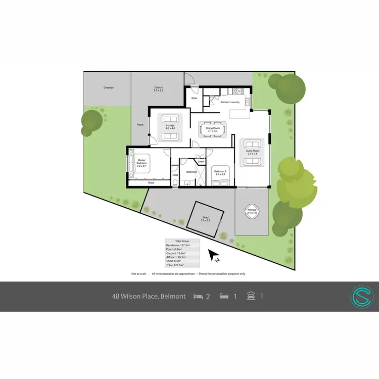 Floorplan of Homely semi-detached listing, 4B Wilson Place, Belmont WA 6104