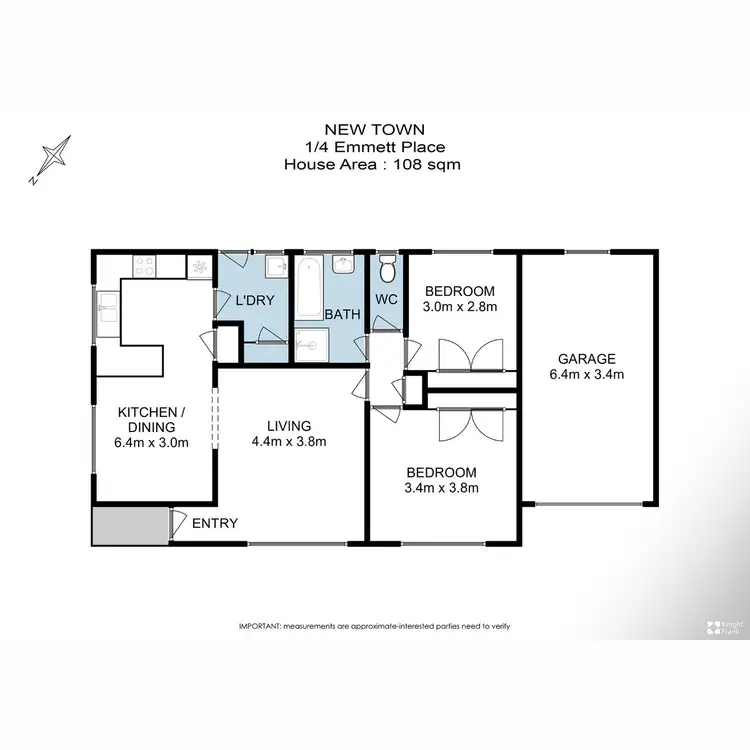 Floorplan of Homely unit listing, 1/4 Emmett Place, New Town TAS 7008