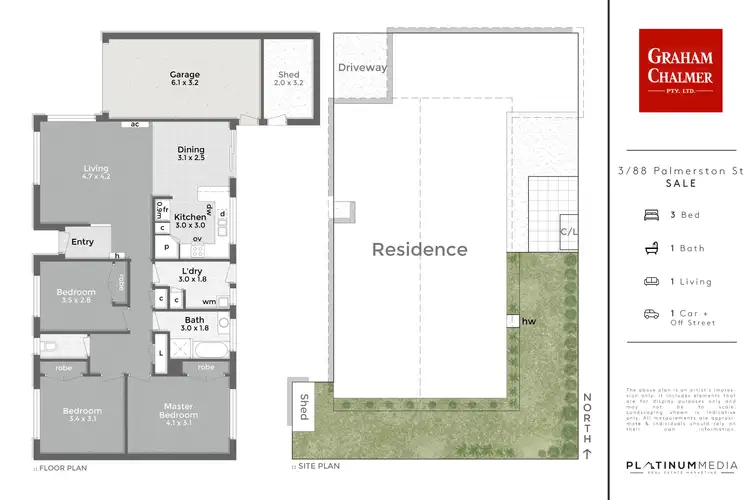 Floorplan of Homely unit listing, 3/88 Palmerston Street, Sale VIC 3850
