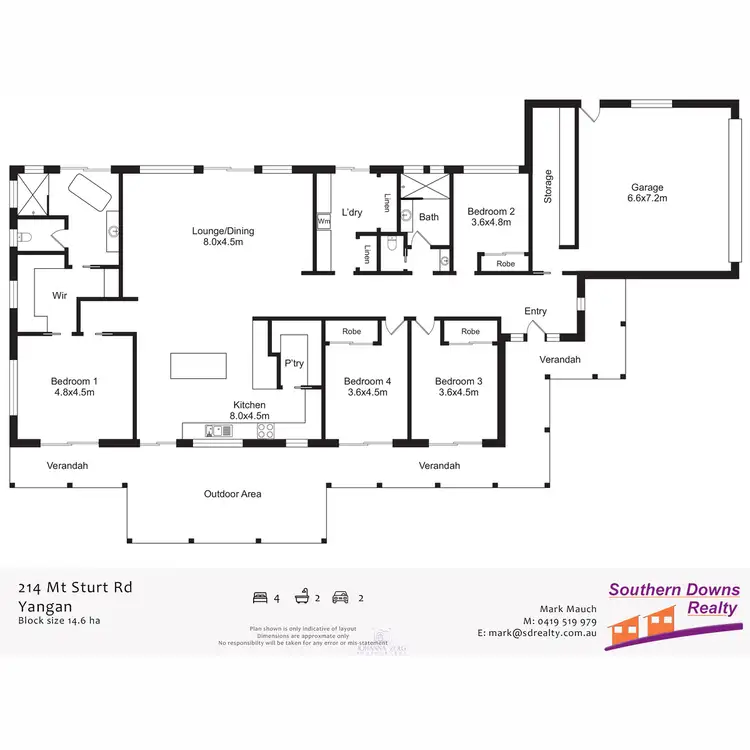 Floorplan of Homely rural property listing, 213 Mt Sturt Road, Yangan QLD 4371