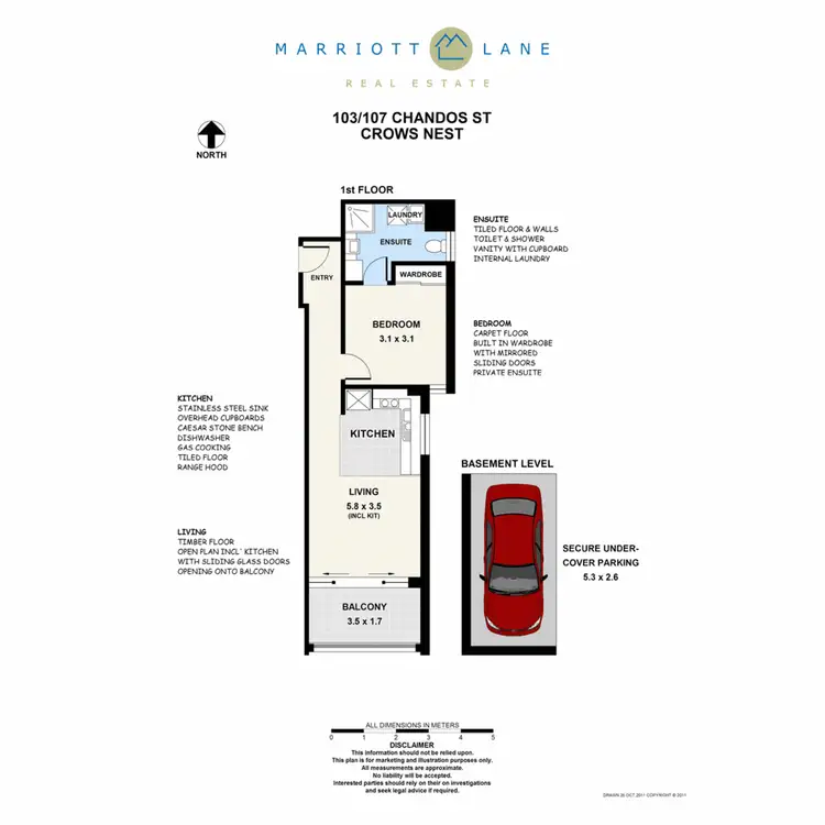 Floorplan of Homely apartment listing, 103/107 Chandos Street, Crows Nest NSW 2065