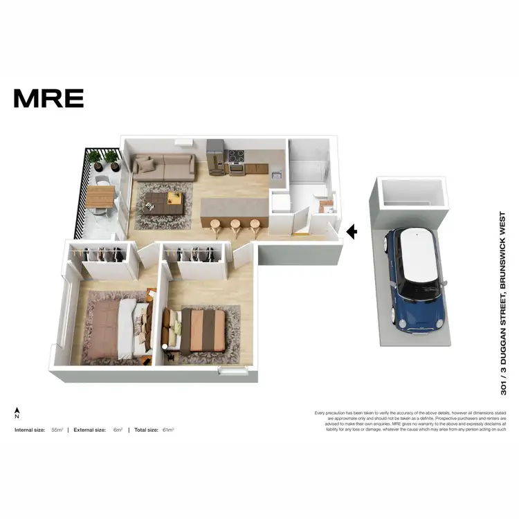 Floorplan of Homely apartment listing, 301/3 Duggan Street, Brunswick West VIC 3055