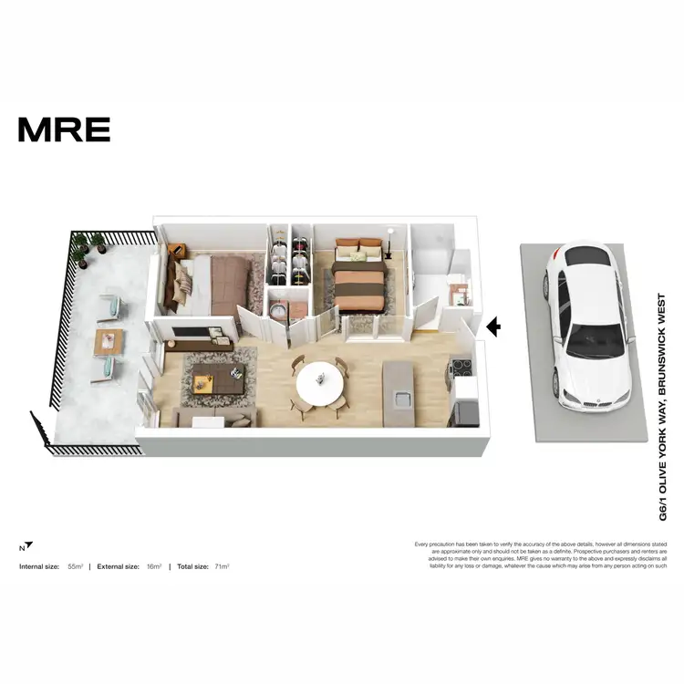 Floorplan of Homely apartment listing, G6/1 Olive York Way, Brunswick West VIC 3055