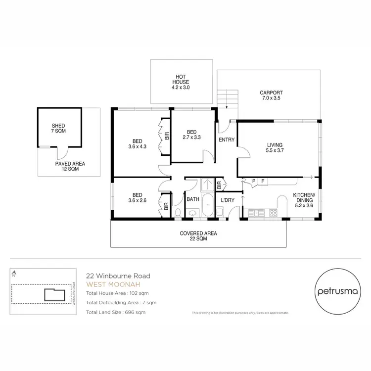 Floorplan of Homely house listing, 22 Winbourne Road, West Moonah TAS 7009