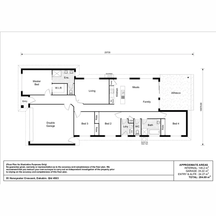 Floorplan of Homely house listing, 35 Honeyeater Crescent, Dakabin QLD 4503
