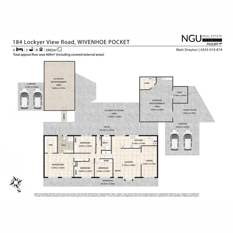 Floorplan of Homely house listing, 184 Lockyer View Road, Wivenhoe Pocket QLD 4306