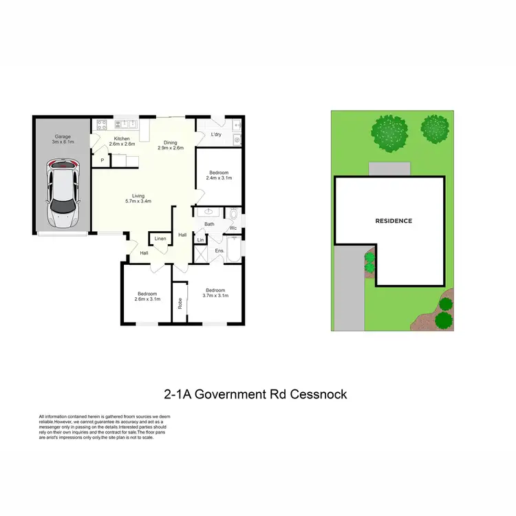 Floorplan of Homely unit listing, 2/1A Government Road, Cessnock NSW 2325