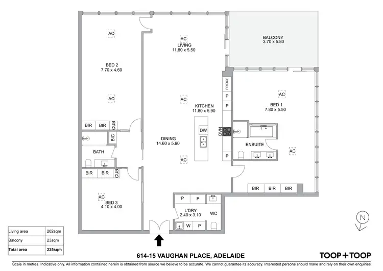 Floorplan of Homely apartment listing, 614/15 Vaughan Place, Adelaide SA 5000