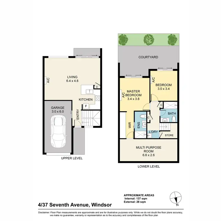 Floorplan of Homely townhouse listing, 4/37 Seventh Avenue, Windsor QLD 4030