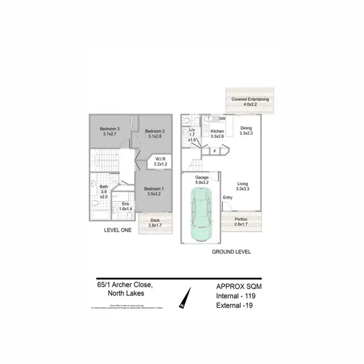 Floorplan of Homely townhouse listing, 65/1 Archer Close, North Lakes QLD 4509