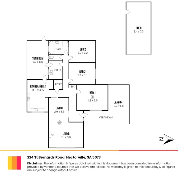 Floorplan of Homely house listing, 224 St Bernards Road, Hectorville SA 5073