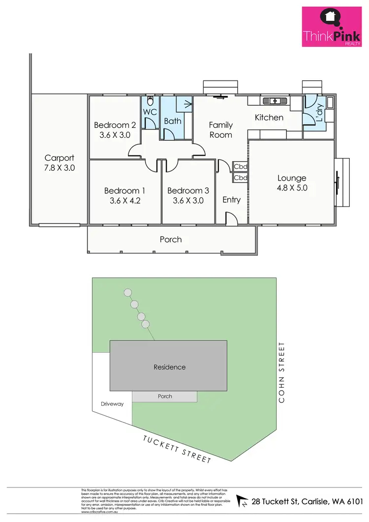 Floorplan of Homely semi-detached listing, 28 Tuckett Street, Carlisle WA 6101