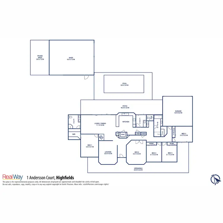 Floorplan of Homely house listing, 1 Andersson Court, Highfields QLD 4352