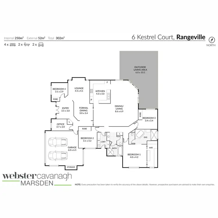Floorplan of Homely house listing, 6 Kestrel Court, Rangeville QLD 4350
