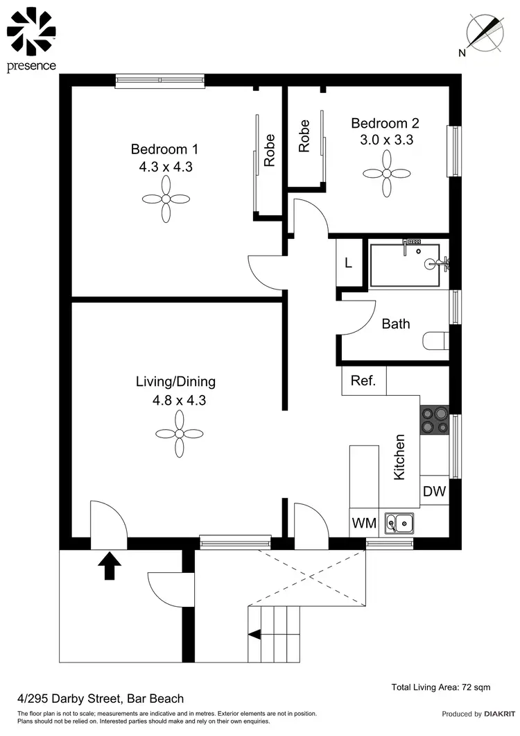 Floorplan of Homely unit listing, 4/295 Darby Street, Bar Beach NSW 2300