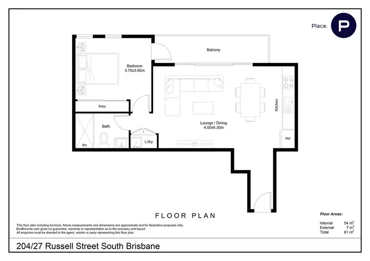 Floorplan of Homely apartment listing, 204/27 Russell Street, South Brisbane QLD 4101