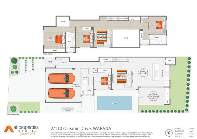 Floorplan of Homely semi-detached listing, Residence Two/110 Oceanic Drive, Warana QLD 4575