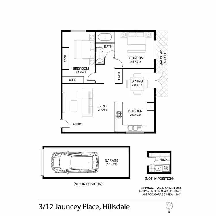 Floorplan of Homely unit listing, 3/12 Jauncey Place, Hillsdale NSW 2036