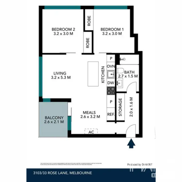 Floorplan of Homely apartment listing, 3103/33 Rose Lane, Melbourne VIC 3000