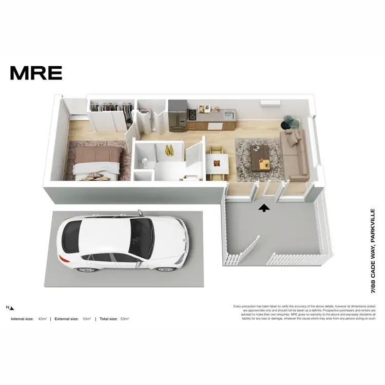 Floorplan of Homely apartment listing, 7/88 Cade Way, Parkville VIC 3052