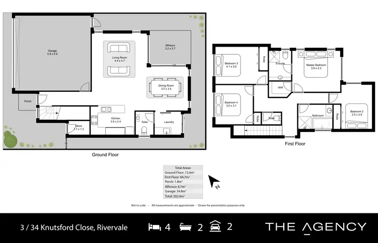 Floorplan of Homely townhouse listing, 3/34 Knutsford Avenue, Rivervale WA 6103