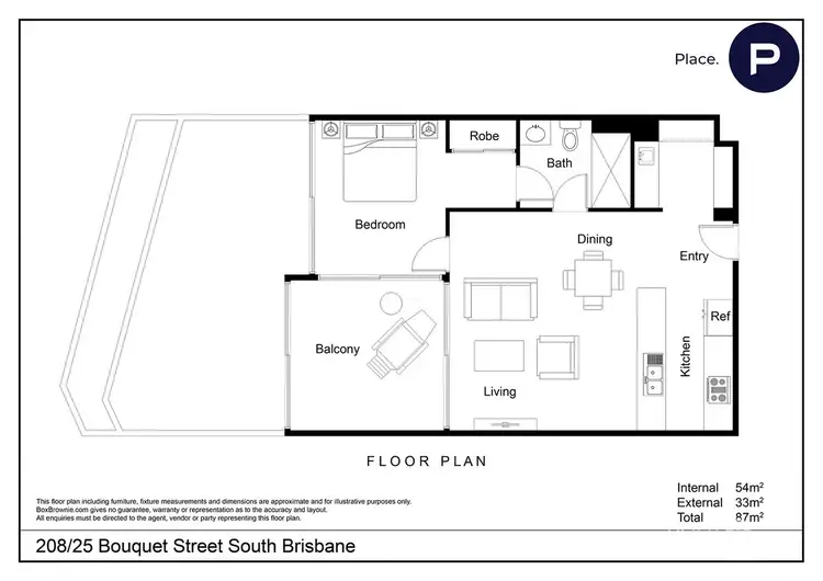 Floorplan of Homely apartment listing, 10208/25 Bouquet Street, South Brisbane QLD 4101