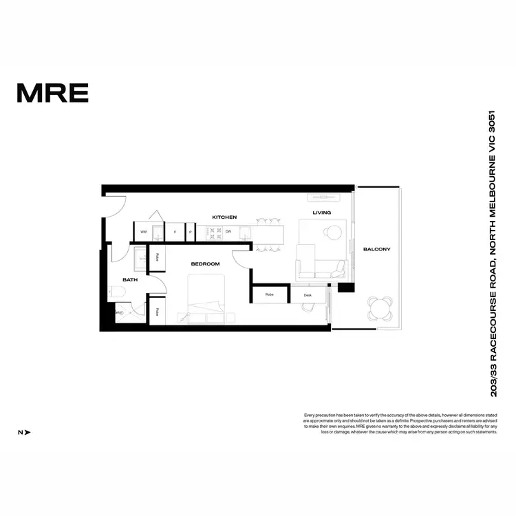 Floorplan of Homely apartment listing, 203/33 Racecourse Road, North Melbourne VIC 3051