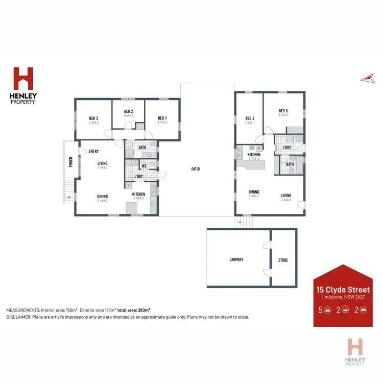 Floorplan of Homely semi-detached listing, 15 Clyde Street, Jindabyne NSW 2627