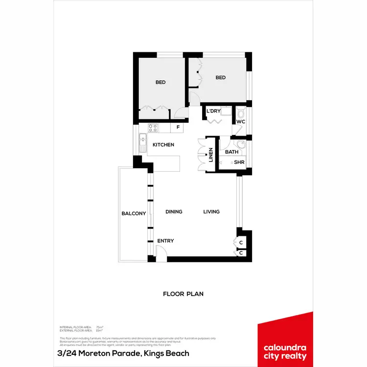 Floorplan of Homely unit listing, 3/24 Moreton Parade, Kings Beach QLD 4551