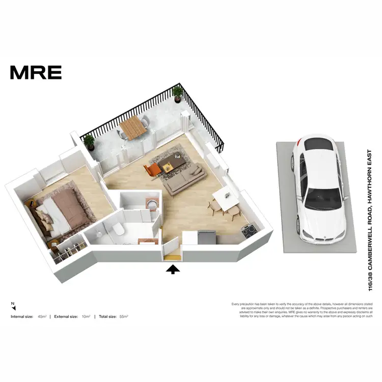 Floorplan of Homely apartment listing, 116/38 Camberwell Road, Hawthorn East VIC 3123