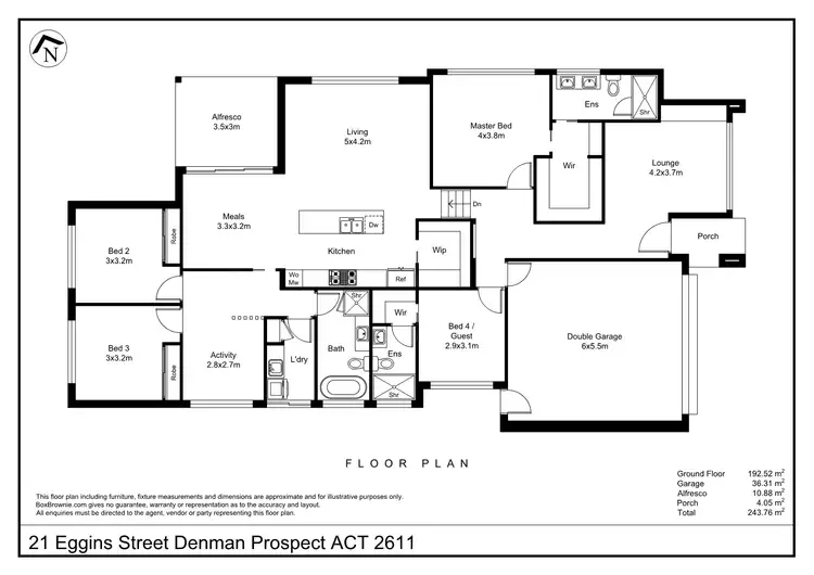 Floorplan of Homely house listing, 21 Eggins Street, Denman Prospect ACT 2611
