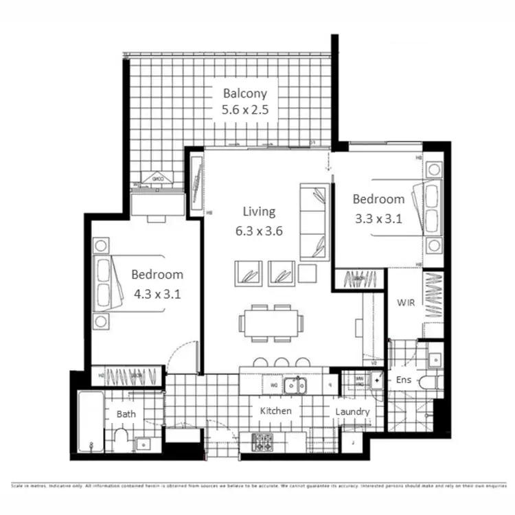 Floorplan of Homely apartment listing, 608/50 Connor Street, Kangaroo Point QLD 4169