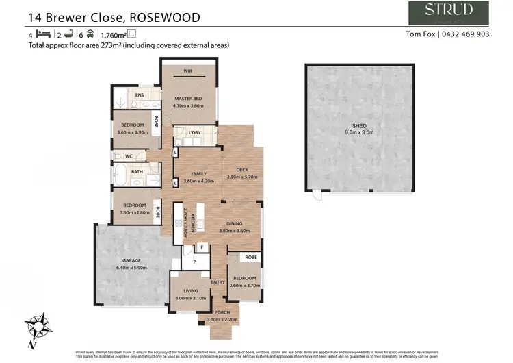 Floorplan of Homely house listing, 14 Brewer Close, Rosewood QLD 4340