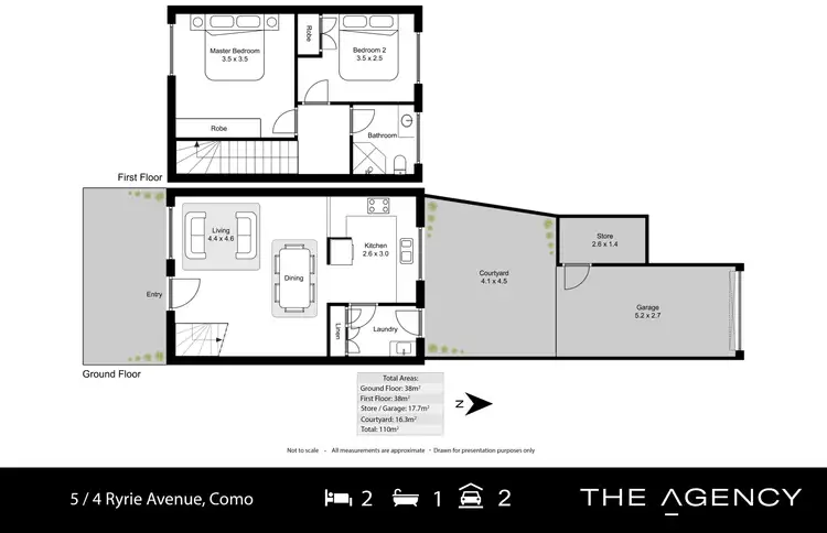 Floorplan of Homely townhouse listing, 5/4 Ryrie Avenue, Como WA 6152