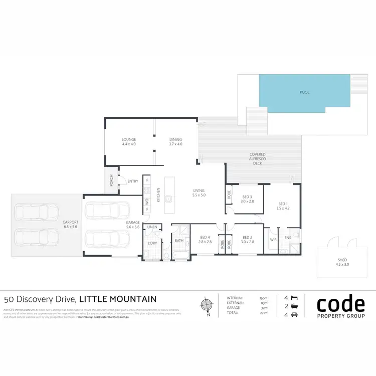 Floorplan of Homely house listing, 50 Discovery Drive, Little Mountain QLD 4551
