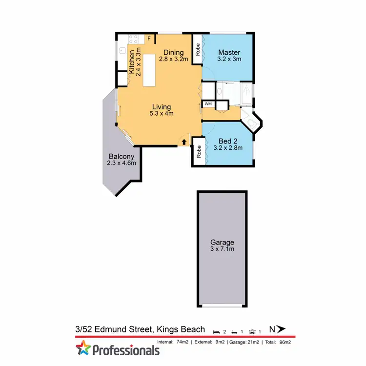 Floorplan of Homely unit listing, 3/52 Edmund Street, Kings Beach QLD 4551