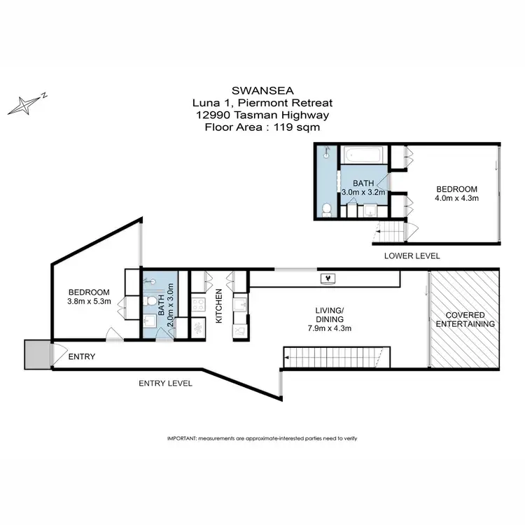 Floorplan of Homely house listing, Luna 1/12990 Tasman Highway, Swansea TAS 7190