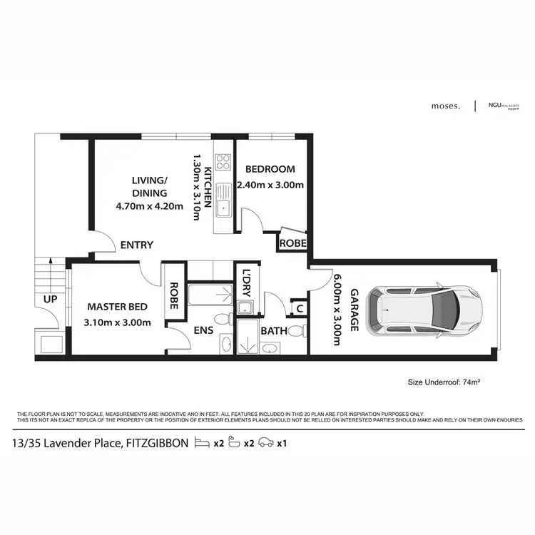 Floorplan of Homely townhouse listing, 13/35 Lavender Place, Fitzgibbon QLD 4018