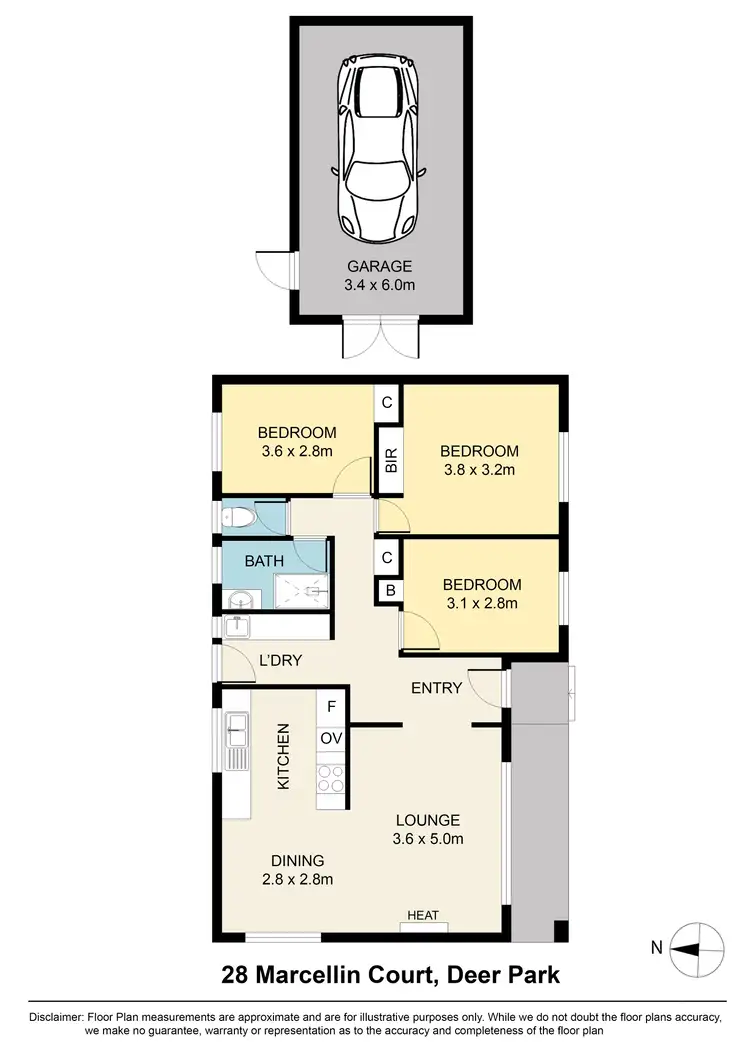 Floorplan of Homely house listing, 28 Marcellin Court, Deer Park VIC 3023