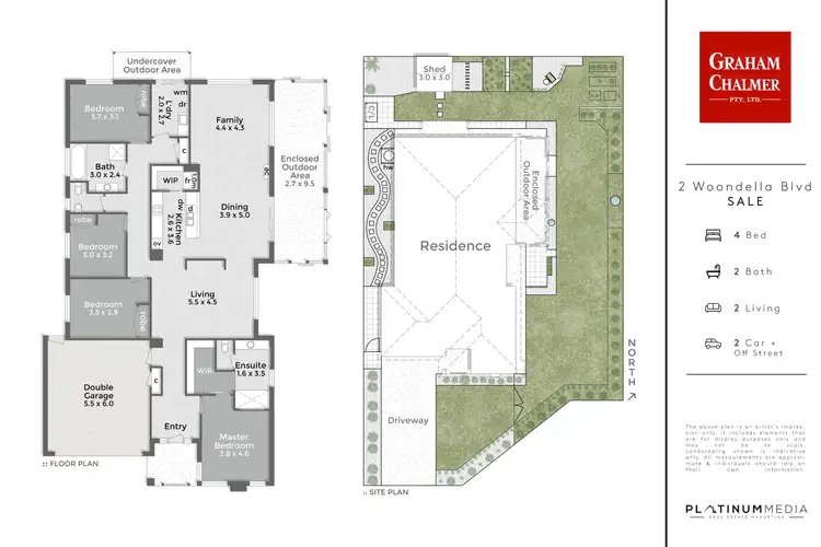 Floorplan of Homely house listing, 2 Woondella Boulevard, Sale VIC 3850