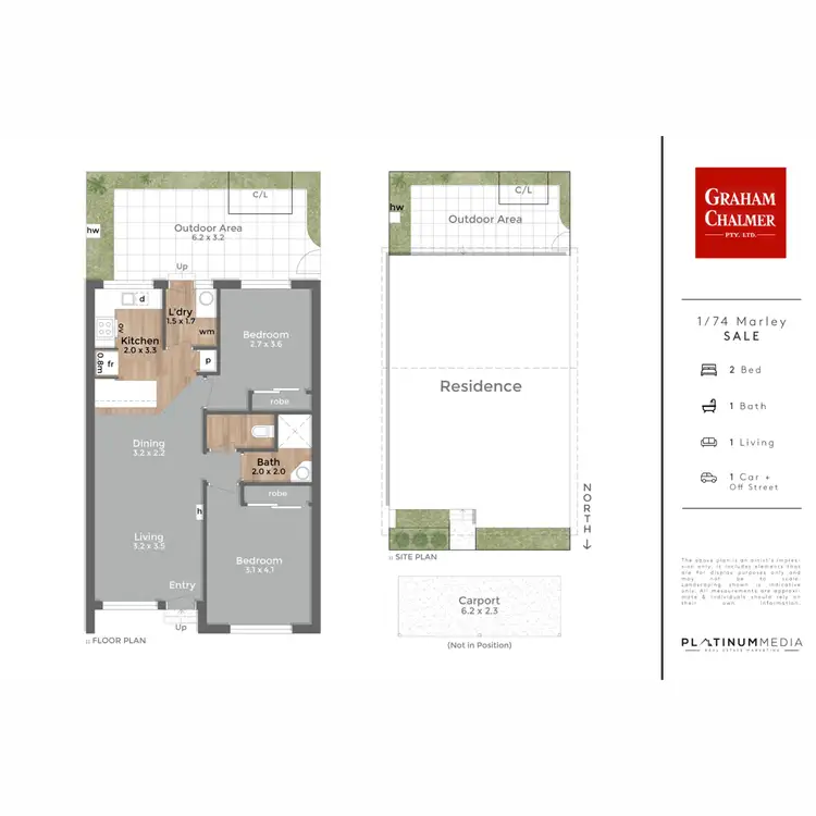 Floorplan of Homely unit listing, 1/74 Marley Street, Sale VIC 3850