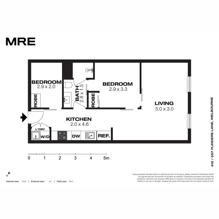 Floorplan of Homely apartment listing, 412/551 Flinders Lane, Melbourne VIC 3000